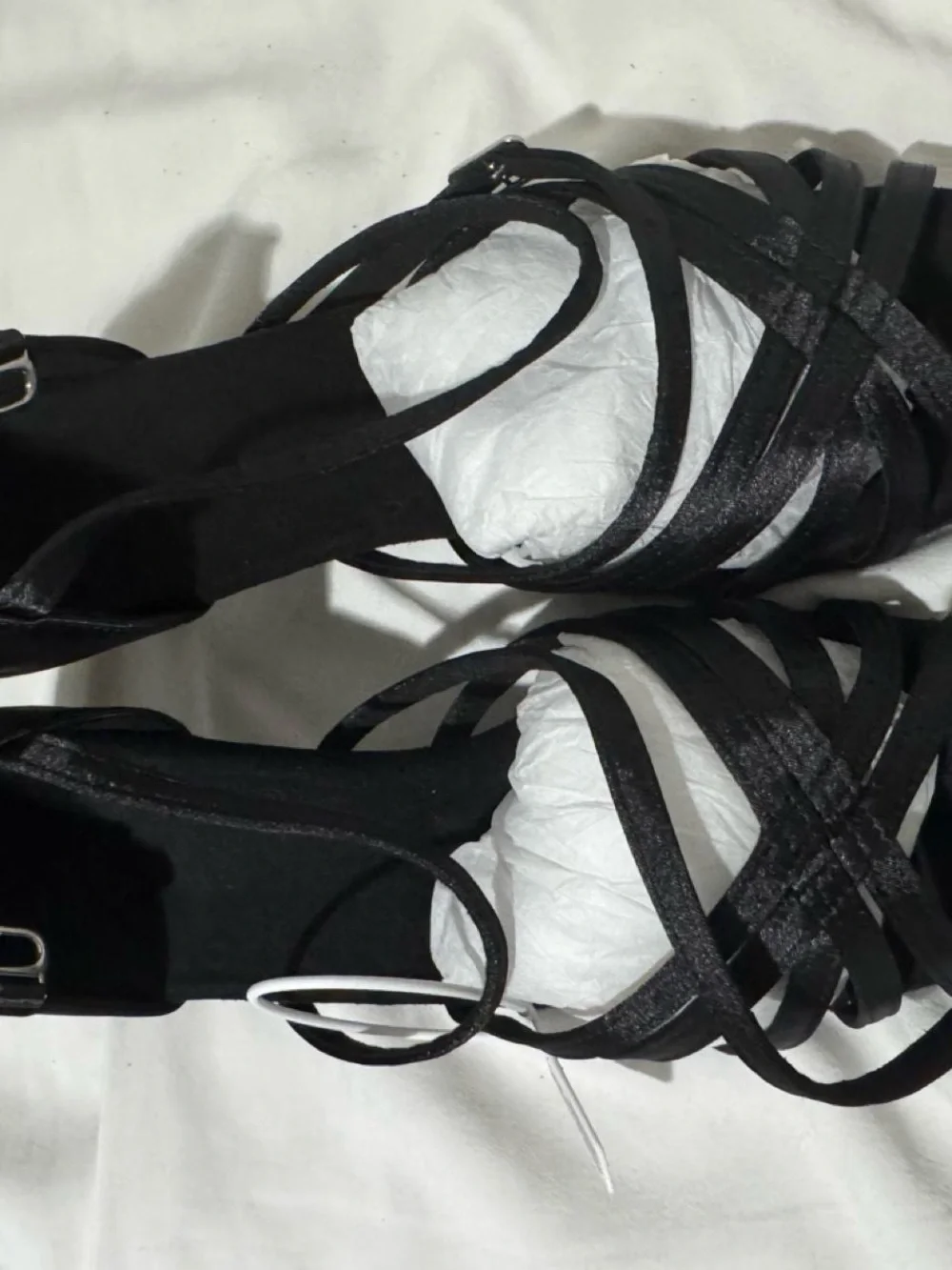 Black Strappy Low Kitten Heel Sandals
